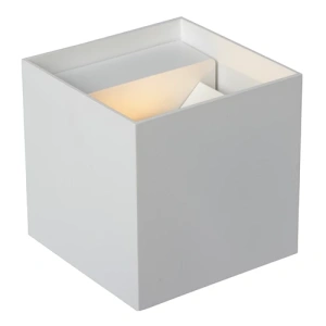 Wandlamp kubus wit aluminium up down licht IP54 Lucide