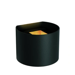 Zwarte aluminium wandlamp Up & Down IP54 Lucide