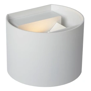 Wandlamp ovaal wit aluminium up down lichtbundel IP54 Lucide