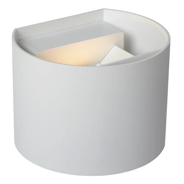 Wandlamp ovaal wit aluminium up down lichtbundel IP54 Lucide