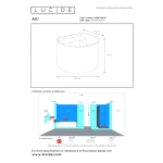 Maattekening van witte ovale wandlamp Up & Down IP54 Lucide AXI