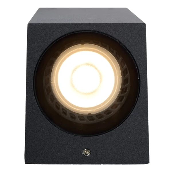 Zwarte wandlamp Up & Down GU10 van metaal Lucide Zaro