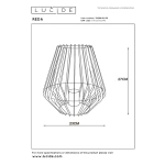 Maattekening tafellamp Lucide REDA zwart 27x23 cm