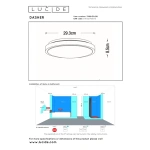 Maattekening plafonniere zwart 29,3 cm met bewegingssensor Lucide DASHER