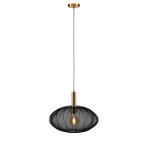 Hanglamp zwart 50cm met goudkleurige fitting Lucide CORINA
