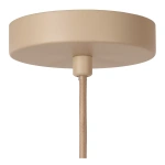 Beige hanglamp Lucide CORINA met ronde plafondkap en stoffen snoer