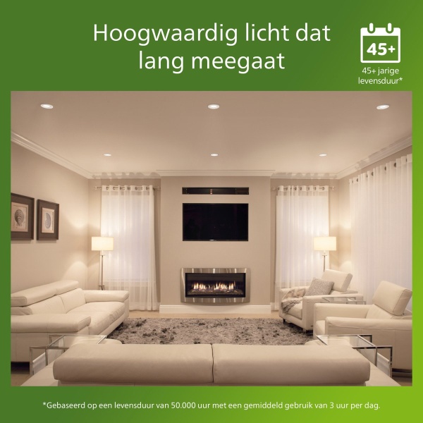 Philips GU10 spot warmwit licht in moderne woonkamerverlichting