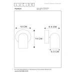 Maattekening moderne zwarte plafondspot cilinder 1-lichts Lucide PUNCH