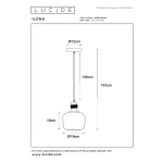 Maattekening hanglamp Ø18 cm amber ILONA Lucide