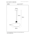 Maattekening hanglamp Ø30 cm amber ILONA Lucide