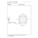 Maattekening van grijze tafellamp SUENO Ø13 cm van Lucide