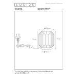 Tafellamp Sueno grijs Lucide maattekening met afmetingen in centimeters