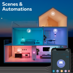 Slimme LED-strip met instelbare RGB+CCT verlichting in moderne woningomgeving