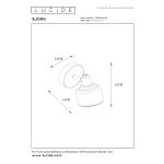 Maattekening van zwarte plafondspot BJORN met één lichtpunt van Lucide
