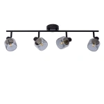 Zwarte plafondspot met vier verstelbare glazen lampenkappen Lucide BJORN