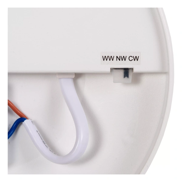 Plafonnière aansluiting met driekleurige lichtinstelling wit neutraal koel