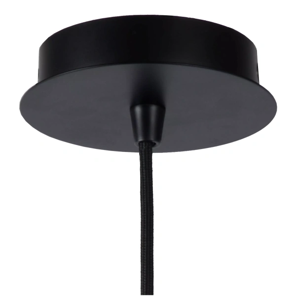 Zwarte hanglamp Lucide 25 cm met ronde plafondkap