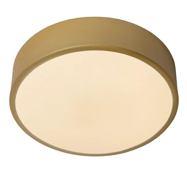 Plafonnière goud messing 20 cm met warmwit licht