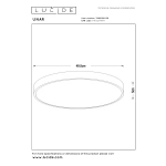 Maattekening plafonnière zwart 36W warmwit 49,5 cm Lucide UNAR