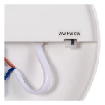 Plafonnière aansluiting met driekleurige bedrading en CCT schakelaar wit kunststof