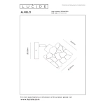 Lucide Almelo wandlamp maattekening met afmetingen in millimeters
