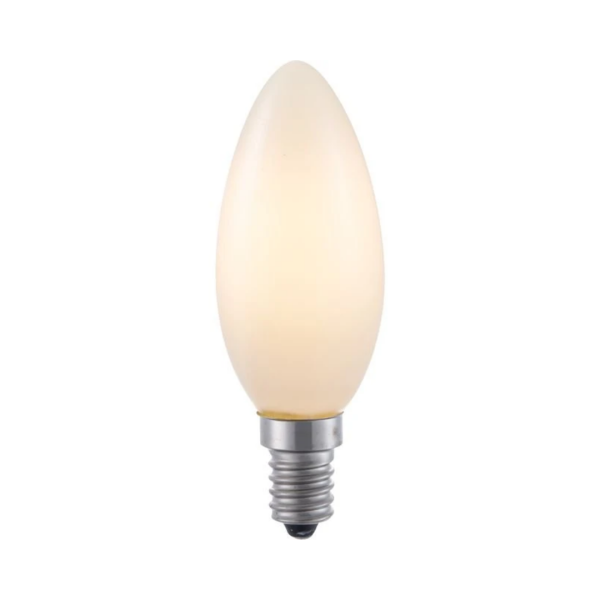 E14 kaarslamp opaalglas 2,5W extra warmwit dimbaar