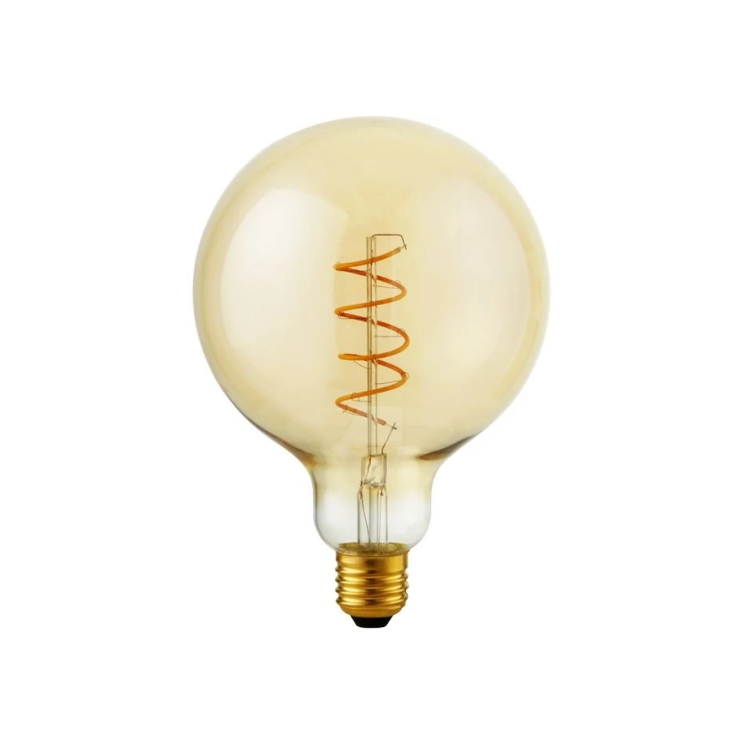 G125 LED lamp amberkleurig glas met spiraalvormige filamenten