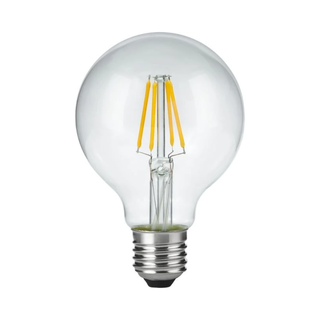 Heldere LED lamp met transparant glas en zichtbare filamenten