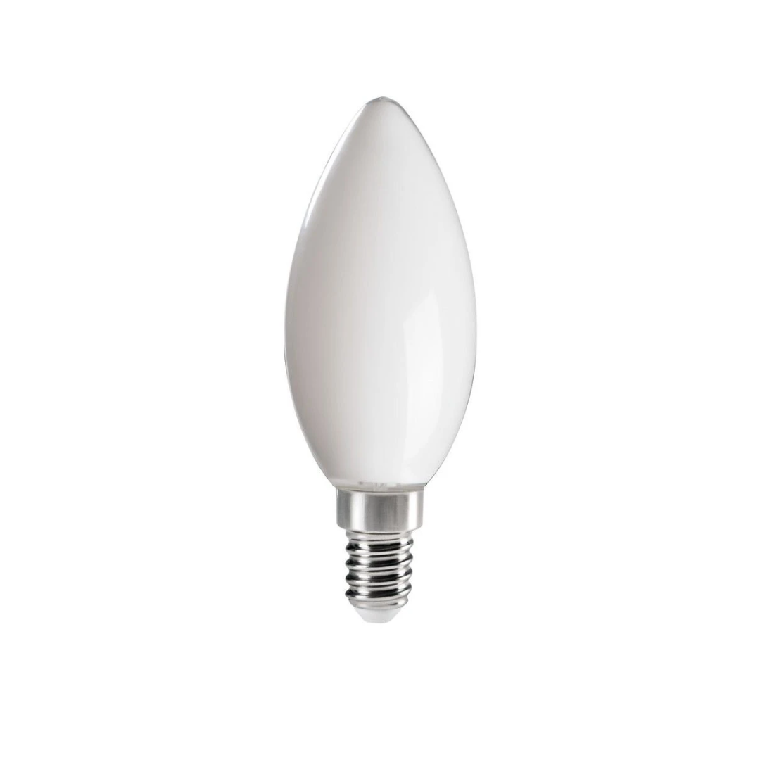 Opale LED lamp kaarsvorm wit glas E14 fitting