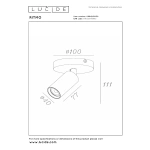 Maattekening plafondspot zwart 10 cm Lucide RITMO