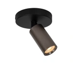 Moderne plafondspot éénlichts koffiebruin metaal 10 cm Lucide