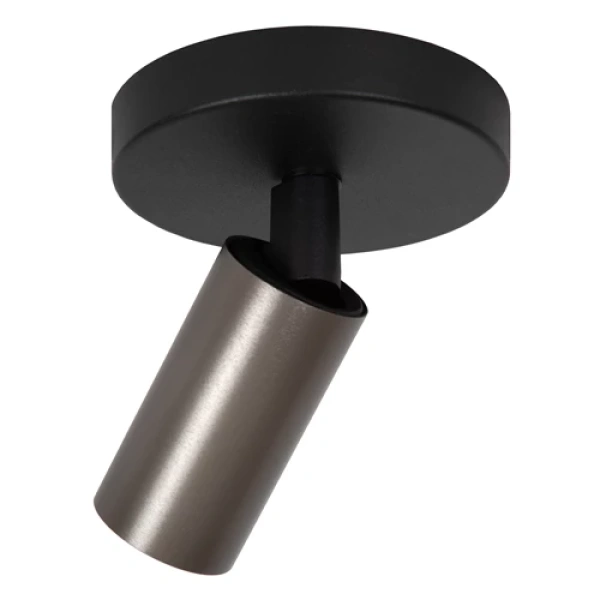 Moderne plafondspot éénlichts koffiebruin metaal 10 cm Lucide