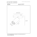 Maattekening plafondspot modern 1-lichts 10 cm koffie Lucide RITMO