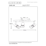 Maattekening plafondspot GU10 3-lichts mat chroom Lucide CARO