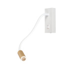Wit-gouden bedlamp met flexibele arm en warmwit licht 3000K