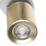 Wit gouden plafondspot met GU10 fitting en metalen afwerking