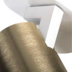 Wit-gouden plafondspot met verstelbare cilinder en matte afwerking