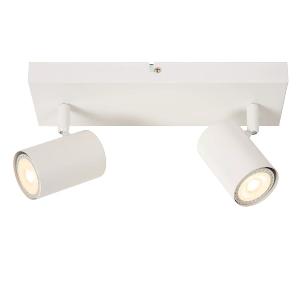Witte moderne plafondspot met twee verstelbare lichtspots van Lucide