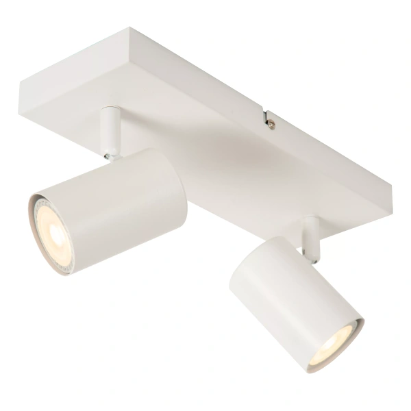 Witte plafondspot met twee verstelbare lichtpunten in moderne stijl Lucide