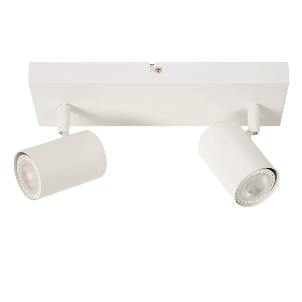 Witte moderne plafondspot met twee verstelbare cilinderlampen Lucide AMIGO