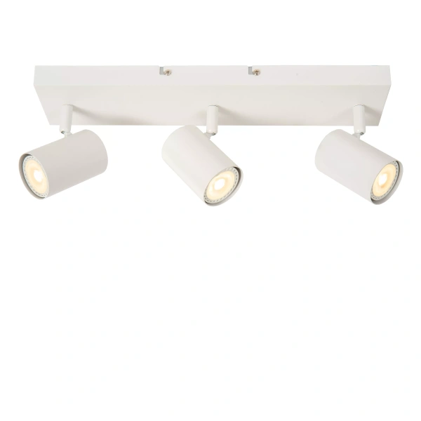 Witte moderne plafondspot met drie verstelbare lichtspots Lucide AMIGO