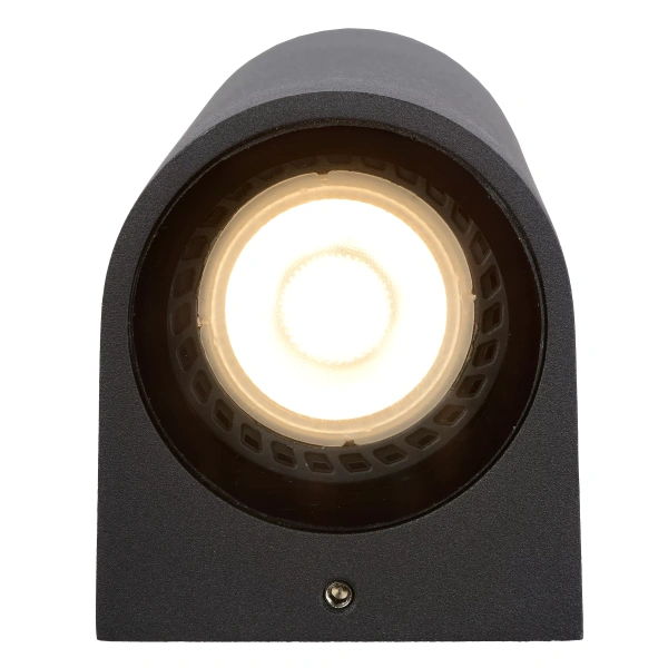 Zwarte moderne wandlamp downlight IP44 Lucide ZARO