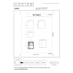 Maattekening wandlamp Downlight Modern IP44 zwart ZARO Lucide