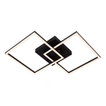 Zwarte LED plafonnière met twee vierkante ringen en instelbare kleurtemperatuur