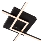 Zwarte LED plafonnière met verstelbare lichtkleur en moderne vierkante vorm