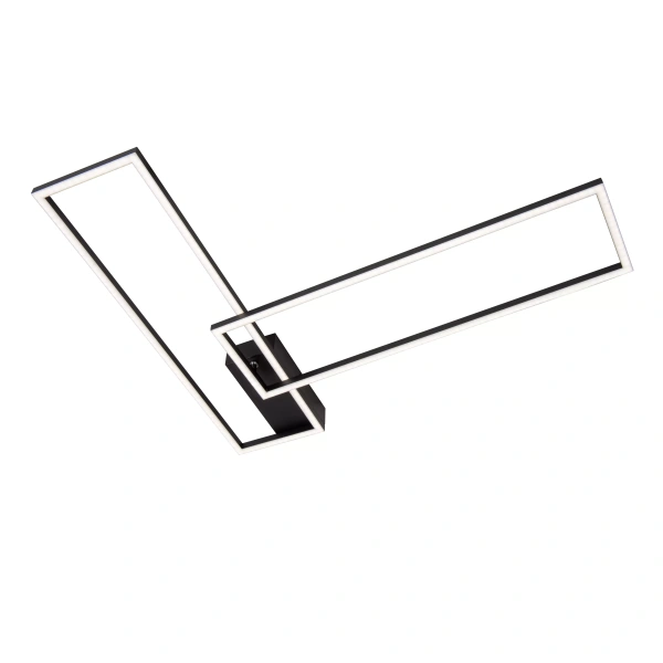 Rechthoekige LED plafonnière zwart met instelbare kleurtemperatuur 2700K 4000K
