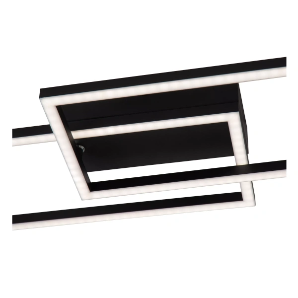 Rechthoekige LED plafonnière zwart met instelbare lichtkleur 2700K tot 4000K