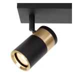 Plafondspot zwart met goudaccenten in moderne cilindervorm Lucide