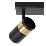 Plafondspot zwart met goudaccenten moderne cilindervorm Lucide