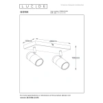 Maattekening plafondspot zwart goud twee lichts Lucide Gorik